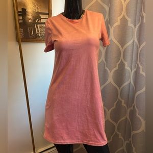 Zara Trafaluc Pink Velour Short Sleeve Mini Dress Size Small